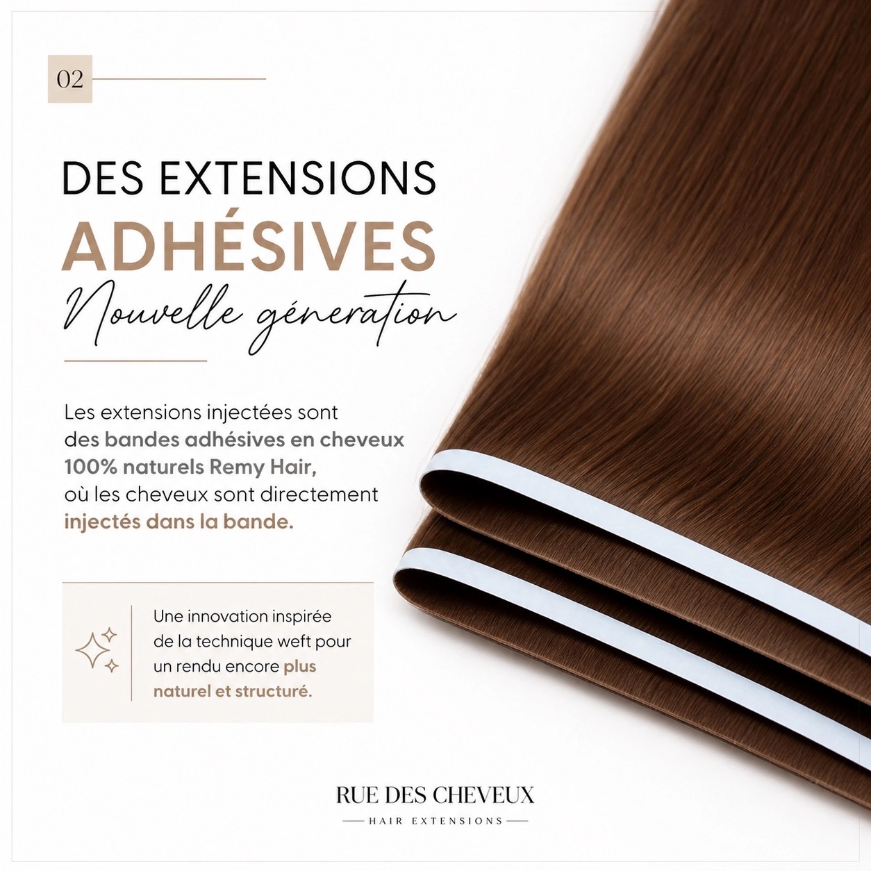 Extensions injectées cheveux blonds platine 100% Remy Hair, rendu naturel