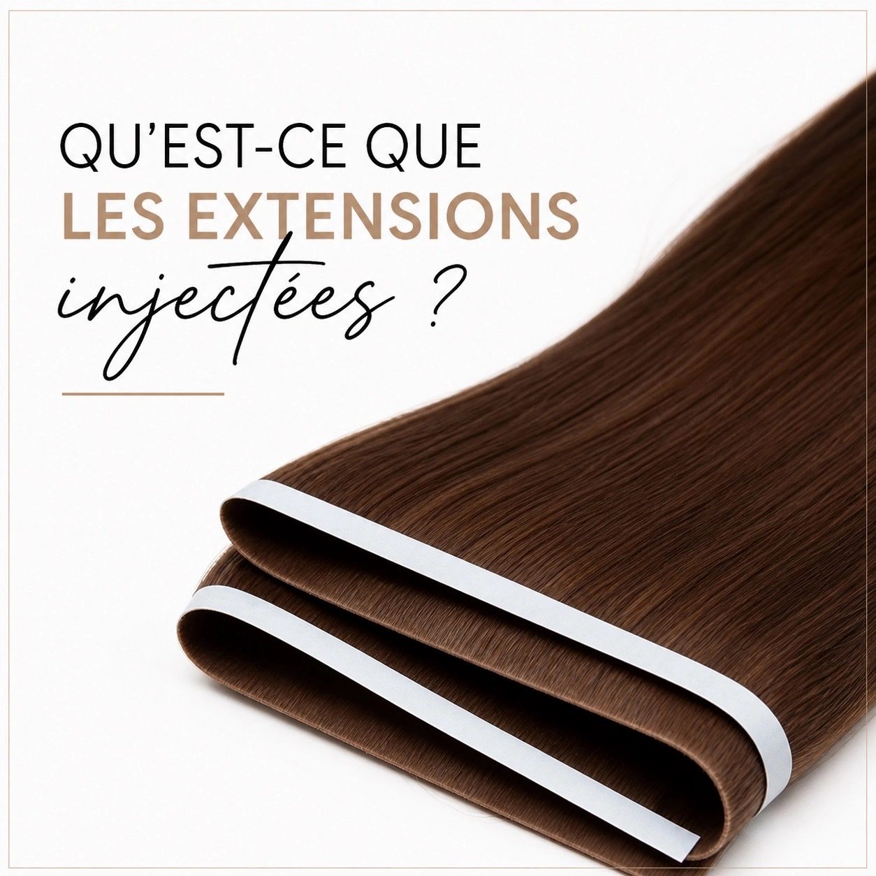 Extensions injectées cheveux gris ondulés, fibre douce 100% naturelle