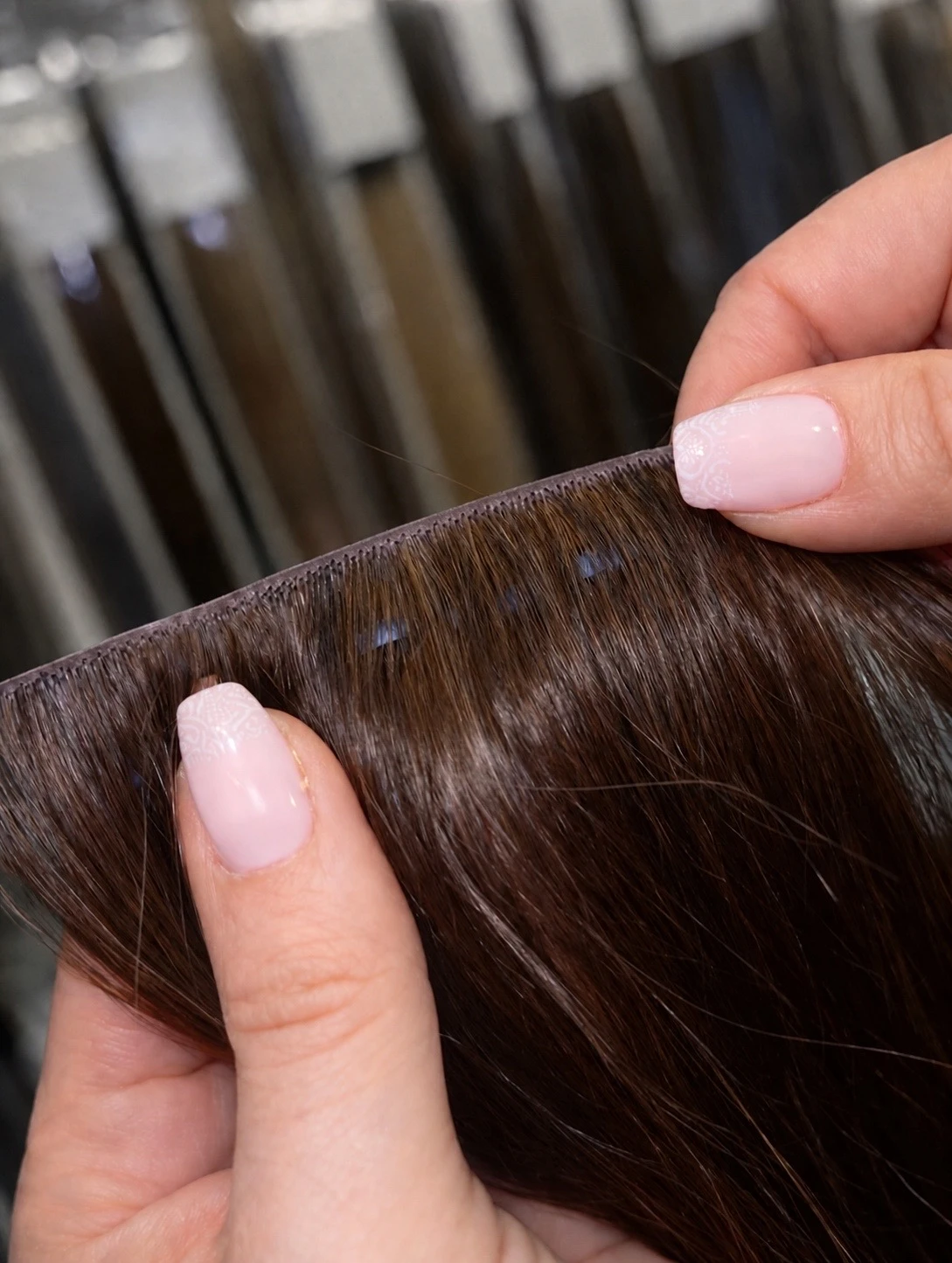 Extensions injectées méché piano deux teintes, cheveux naturels Remy Hair