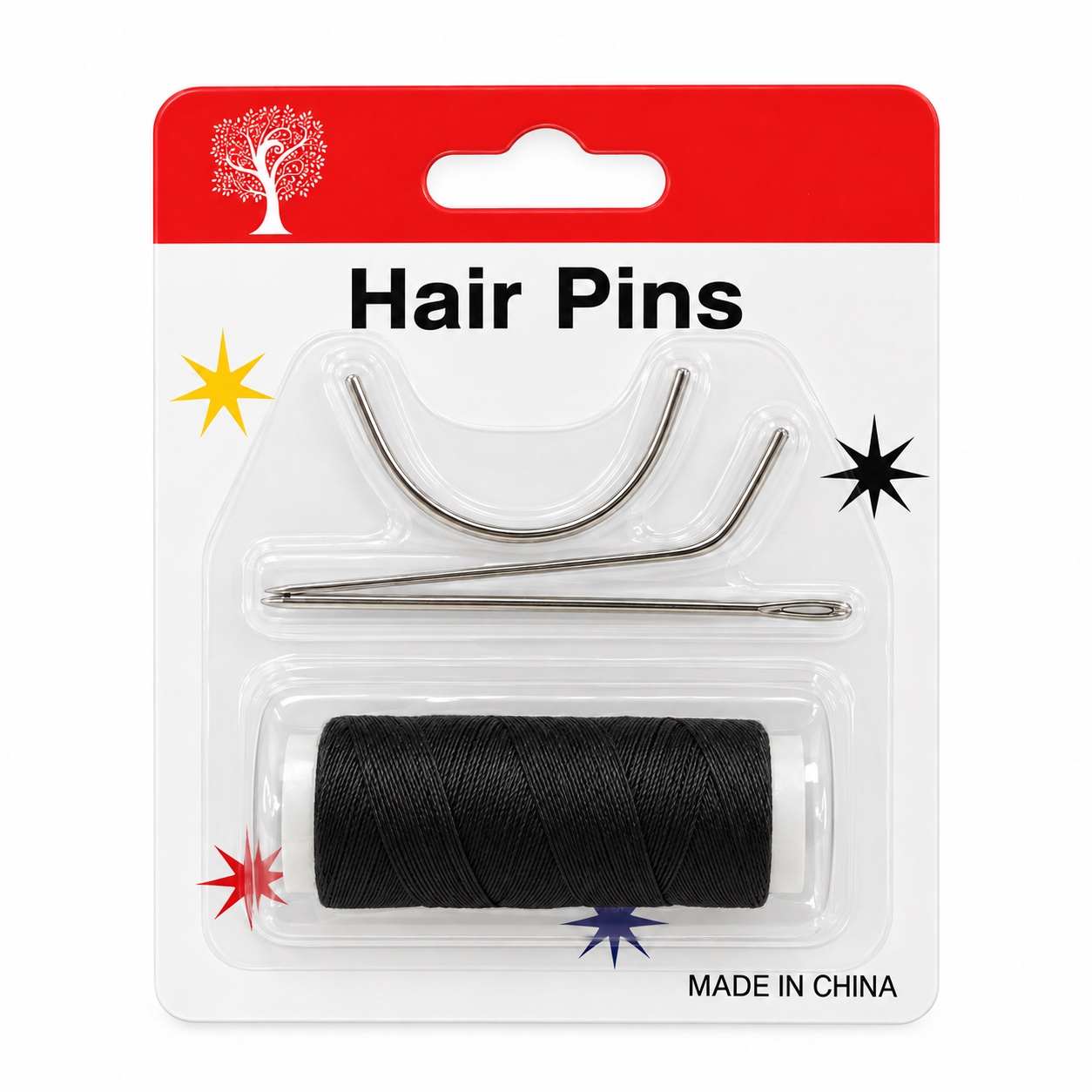 Fil à tissage noir avec aiguilles de tissage