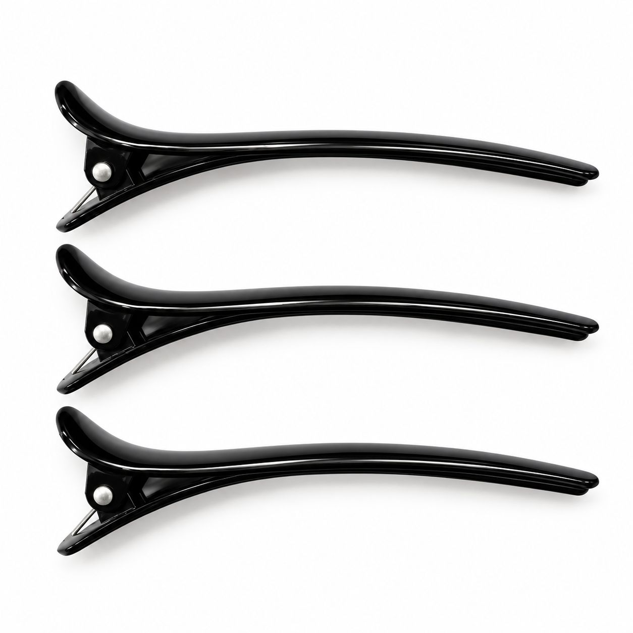 Pince à cheveux noire de séparation pour la pose d'extensions